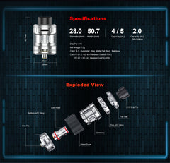 Hellvape - Fat Rabbit 2 Sub-Ohm Tank (Compatible with Hellbeast 2 Coils)