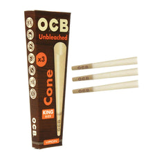 OCB Virgin Unbleached King Size Cones 3pk
