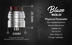 Blaze Solo RDA by ThunderHead Creations x Mike Vapes