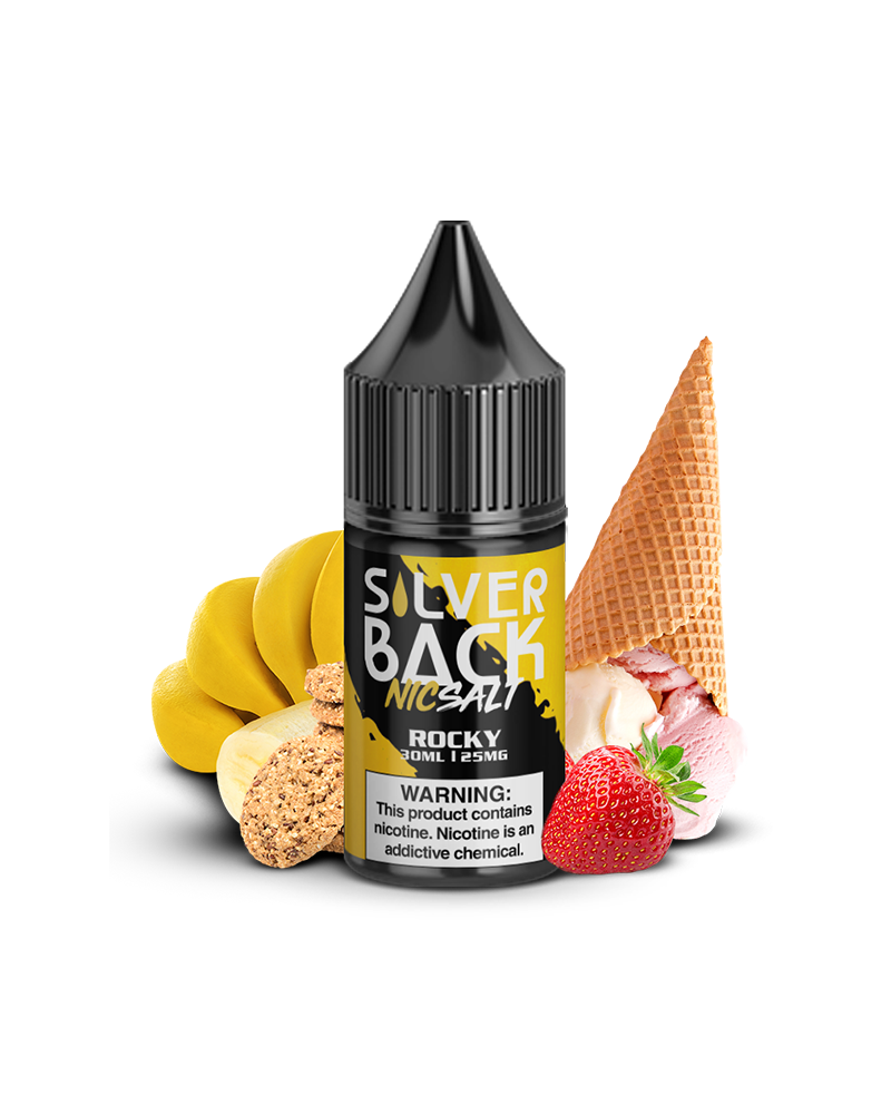 Vape Juice Lquido Silverback Rocky Galleta Pltano Frutilla Helado Vainilla Vape Juice/salt Nic Australia Vape Juice Lquido Silverback Rocky Galleta Pltano Frutilla Helado Vainilla Vape Juice/salt Nic Australia
