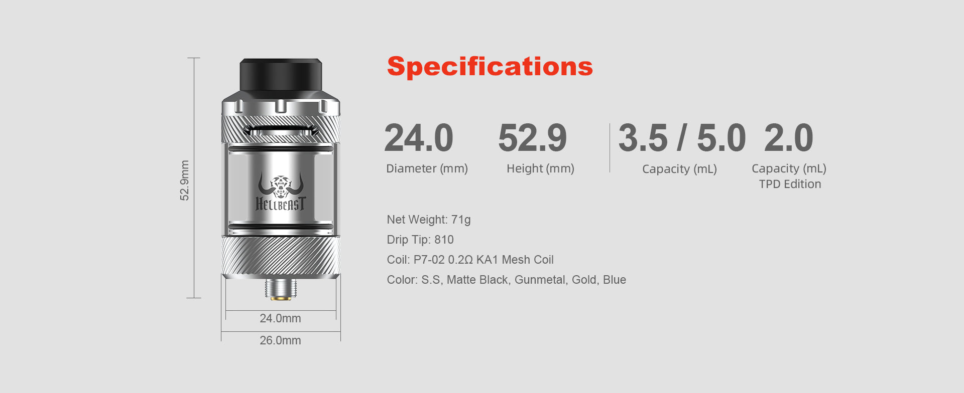 Hellbeast 2 Sub-Ohm Tank - Hellvape