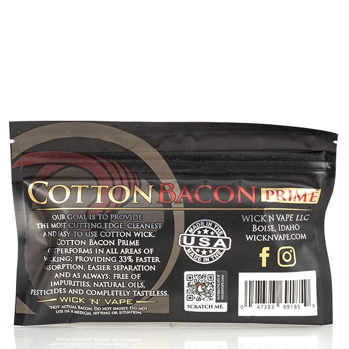 COTTON BACON - PRIME WICK 'N' VAPE Hobby Delights COTTON BACON - PRIME WICK 'N' VAPE Hobby Delights